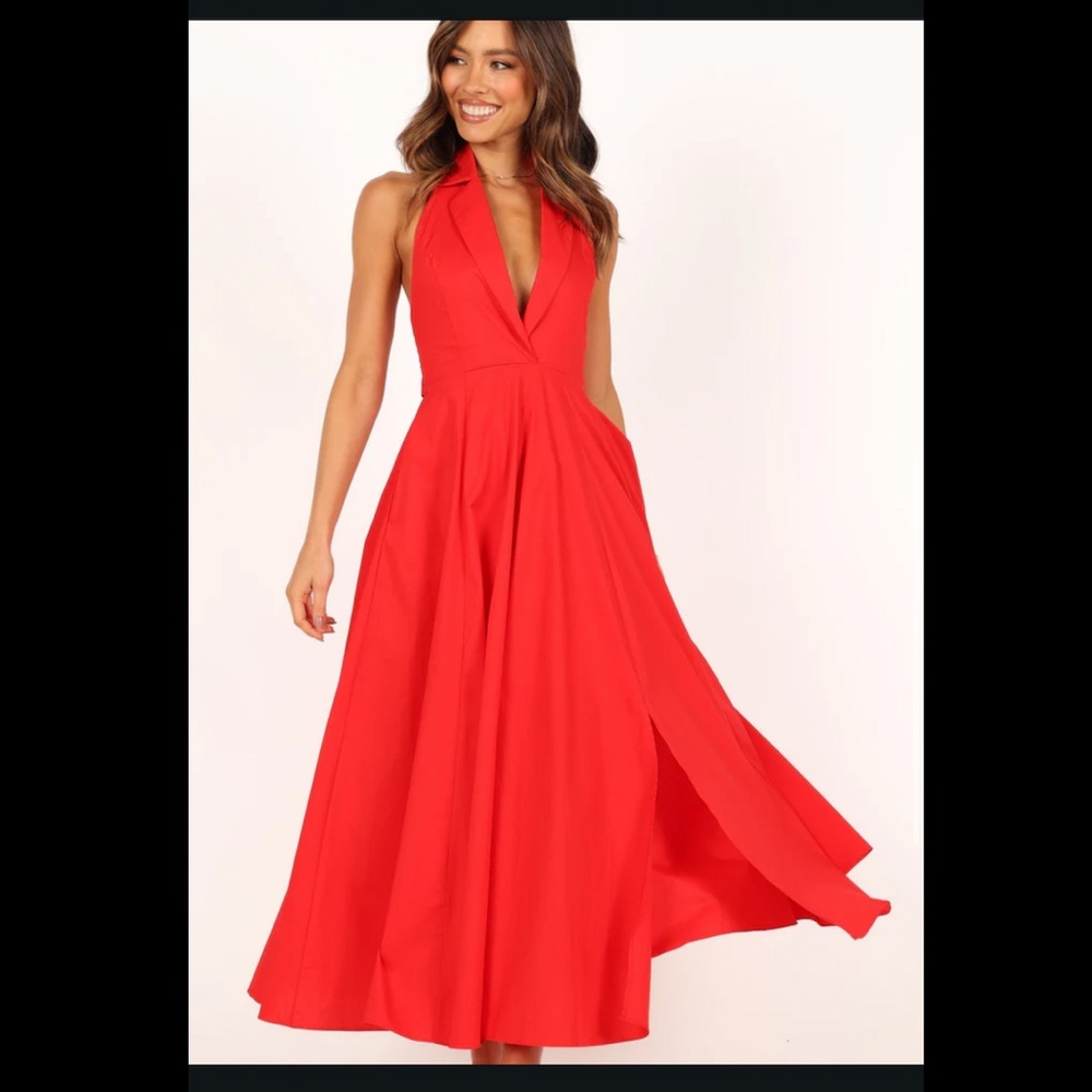 Petal & Pup Vibrant Red Maxi Dress-Size M